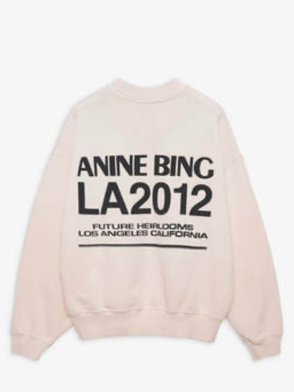 Anine Bing Cream LA2012 Logo Sweatshirt pink size small